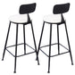 Contemporary Backrest Bar Stools Metal Barstool with Footrest Black White 2 Piece Set Clearhalo 'Bar Furniture' 'Bar Stools' 'bar_stools' 'furn' 'furn_bar_stools' 'Furniture' 'Kitchen & Dining Furniture' 6471774