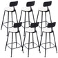 Contemporary Backrest Bar Stools Metal Barstool with Footrest Black White 6 Piece Set Clearhalo 'Bar Furniture' 'Bar Stools' 'bar_stools' 'furn' 'furn_bar_stools' 'Furniture' 'Kitchen & Dining Furniture' 6471779