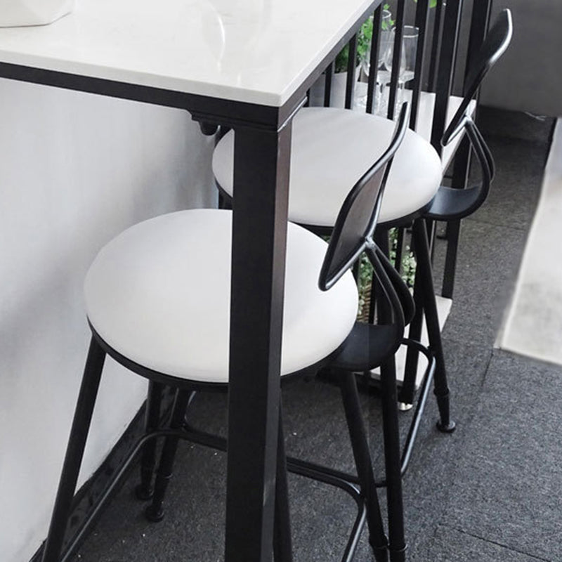 Contemporary Backrest Bar Stools Metal Barstool with Footrest Clearhalo 'Bar Furniture' 'Bar Stools' 'bar_stools' 'furn' 'furn_bar_stools' 'Furniture' 'Kitchen & Dining Furniture' 6471780