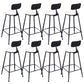 Contemporary Backrest Bar Stools Metal Barstool with Footrest Black White 8 Piece Set Clearhalo 'Bar Furniture' 'Bar Stools' 'bar_stools' 'furn' 'furn_bar_stools' 'Furniture' 'Kitchen & Dining Furniture' 6471781