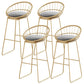 Contemporary Backrest Bar Stools Metal Barstool with Footrest White-Gold 4 Piece Set Clearhalo 'Bar Furniture' 'Bar Stools' 'bar_stools' 'furn' 'furn_bar_stools' 'Furniture' 'Kitchen & Dining Furniture' 6471784