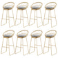 Contemporary Backrest Bar Stools Metal Barstool with Footrest White-Gold 8 Piece Set Clearhalo 'Bar Furniture' 'Bar Stools' 'bar_stools' 'furn' 'furn_bar_stools' 'Furniture' 'Kitchen & Dining Furniture' 6471786