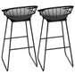 Contemporary Backrest Bar Stools Metal Barstool with Footrest White-Black 2 Piece Set Clearhalo 'Bar Furniture' 'Bar Stools' 'bar_stools' 'furn' 'furn_bar_stools' 'Furniture' 'Kitchen & Dining Furniture' 6471787