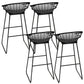 Contemporary Backrest Bar Stools Metal Barstool with Footrest White-Black 4 Piece Set Clearhalo 'Bar Furniture' 'Bar Stools' 'bar_stools' 'furn' 'furn_bar_stools' 'Furniture' 'Kitchen & Dining Furniture' 6471788