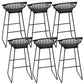 Contemporary Backrest Bar Stools Metal Barstool with Footrest White-Black 6 Piece Set Clearhalo 'Bar Furniture' 'Bar Stools' 'bar_stools' 'furn' 'furn_bar_stools' 'Furniture' 'Kitchen & Dining Furniture' 6471789