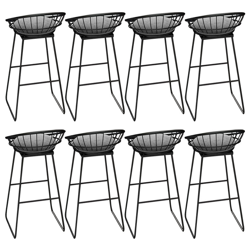 Contemporary Backrest Bar Stools Metal Barstool with Footrest White-Black 8 Piece Set Clearhalo 'Bar Furniture' 'Bar Stools' 'bar_stools' 'furn' 'furn_bar_stools' 'Furniture' 'Kitchen & Dining Furniture' 6471790