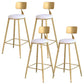 Contemporary Backrest Bar Stools Metal Barstool with Footrest Gold-White 4 Piece Set Clearhalo 'Bar Furniture' 'Bar Stools' 'bar_stools' 'furn' 'furn_bar_stools' 'Furniture' 'Kitchen & Dining Furniture' 6471792