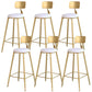 Contemporary Backrest Bar Stools Metal Barstool with Footrest Gold-White 6 Piece Set Clearhalo 'Bar Furniture' 'Bar Stools' 'bar_stools' 'furn' 'furn_bar_stools' 'Furniture' 'Kitchen & Dining Furniture' 6471793
