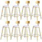 Contemporary Backrest Bar Stools Metal Barstool with Footrest Gold-White 8 Piece Set Clearhalo 'Bar Furniture' 'Bar Stools' 'bar_stools' 'furn' 'furn_bar_stools' 'Furniture' 'Kitchen & Dining Furniture' 6471794
