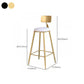 Contemporary Backrest Bar Stools Metal Barstool with Footrest Clearhalo 'Bar Furniture' 'Bar Stools' 'bar_stools' 'furn' 'furn_bar_stools' 'Furniture' 'Kitchen & Dining Furniture' 6471795