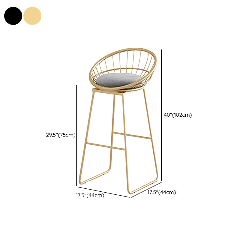 Contemporary Backrest Bar Stools Metal Barstool with Footrest Clearhalo 'Bar Furniture' 'Bar Stools' 'bar_stools' 'furn' 'furn_bar_stools' 'Furniture' 'Kitchen & Dining Furniture' 6471796