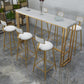 Contemporary Backrest Bar Stools Metal Barstool with Gold Footrest