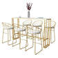 Contemporary Backrest Bar Stools Metal Barstool with Gold Footrest