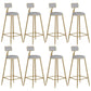 Contemporary Backrest Bar Stools Metal Barstool with Gold Footrest