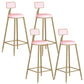 Contemporary Backrest Bar Stools Metal Barstool with Gold Footrest