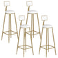 Contemporary Backrest Bar Stools Metal Barstool with Gold Footrest