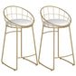 Contemporary Backrest Bar Stools Metal Barstool with Gold Footrest