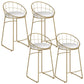 Contemporary Backrest Bar Stools Metal Barstool with Gold Footrest