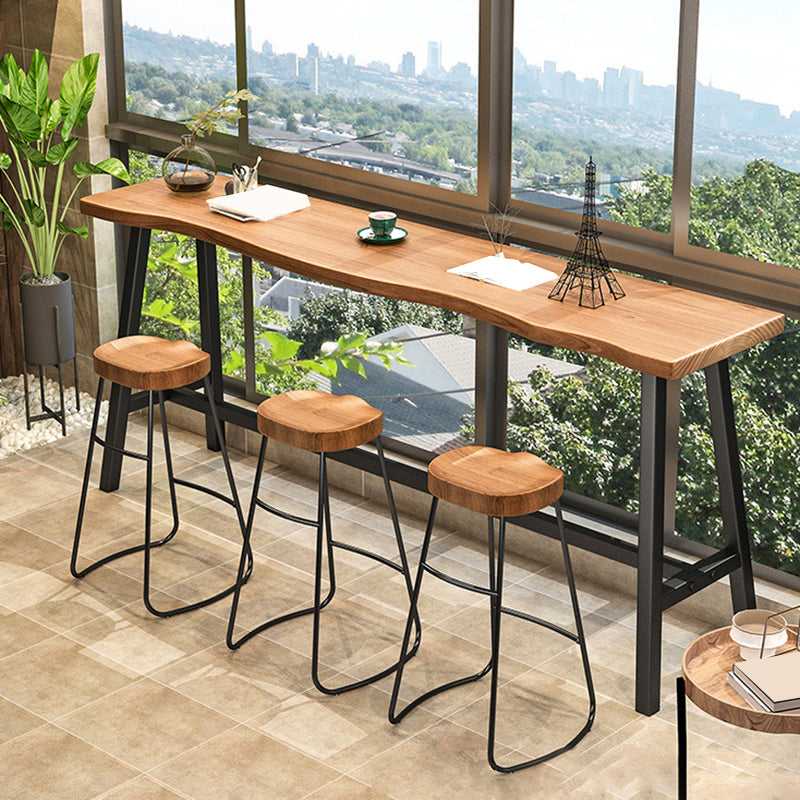 Taburete de comedor de madera Taburetes de bar contemporáneos en negro y marrón