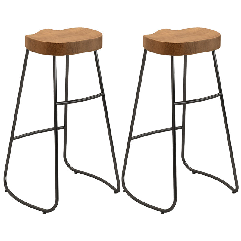 Taburete de comedor de madera Taburetes de bar contemporáneos en negro y marrón