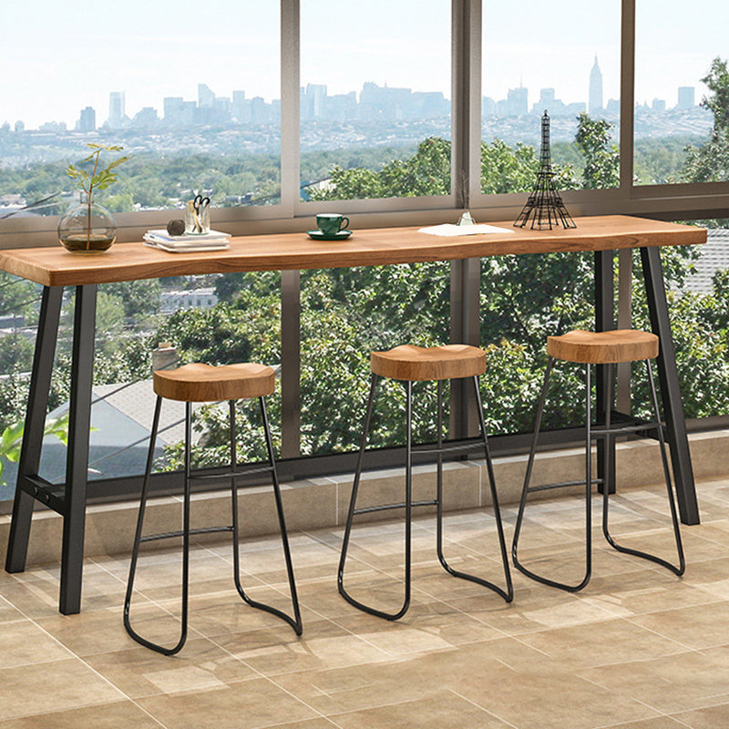 Taburete de comedor de madera Taburetes de bar contemporáneos en negro y marrón