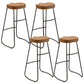 Taburete de comedor de madera Taburetes de bar contemporáneos en negro y marrón