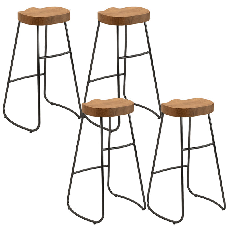 Taburete de comedor de madera Taburetes de bar contemporáneos en negro y marrón