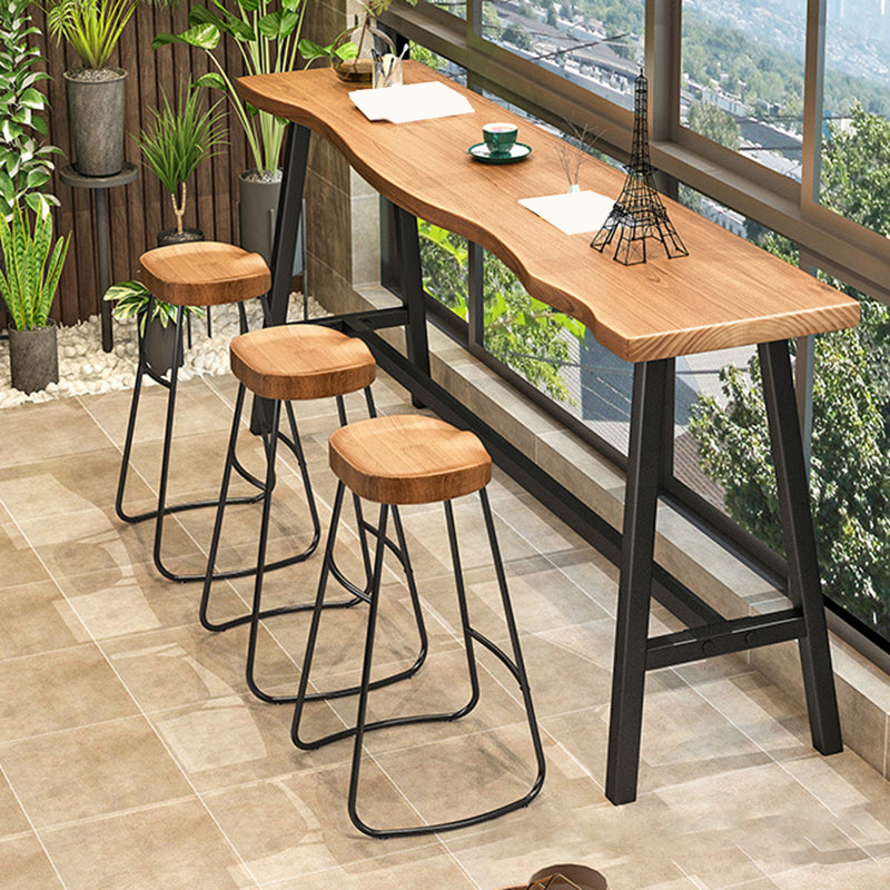 Taburete de comedor de madera Taburetes de bar contemporáneos en negro y marrón
