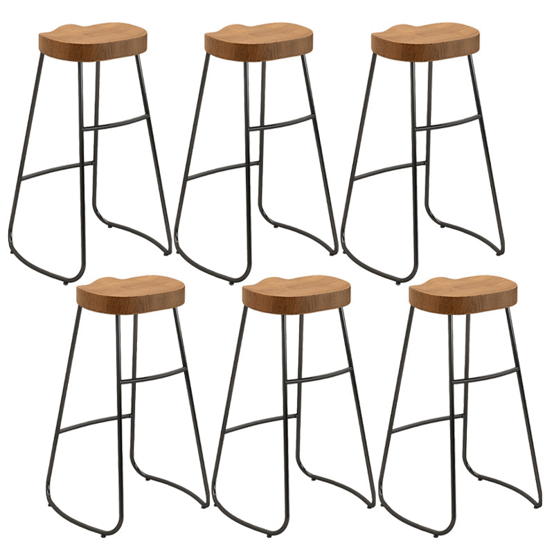 Taburete de comedor de madera Taburetes de bar contemporáneos en negro y marrón
