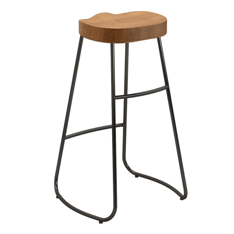 Taburete de comedor de madera Taburetes de bar contemporáneos en negro y marrón