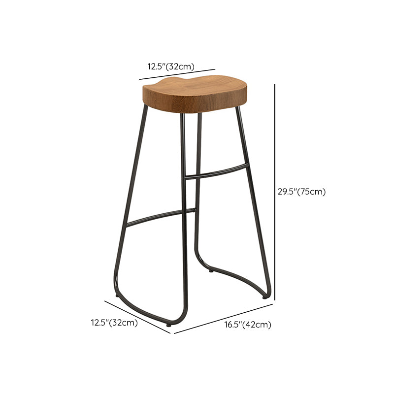 Taburete de comedor de madera Taburetes de bar contemporáneos en negro y marrón