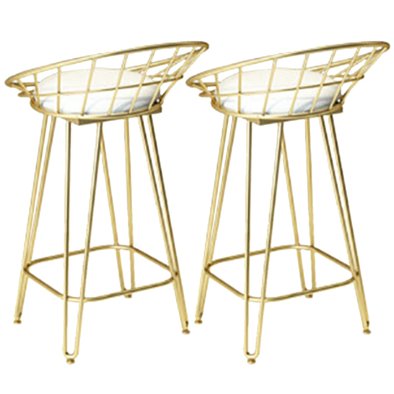 Glam Backrest Stools Metal Barstool with Gold Metal Legs for Bar 2 Piece Set Clearhalo 'Bar Furniture' 'Bar Stools' 'bar_stools' 'furn' 'furn_bar_stools' 'Furniture' 'Kitchen & Dining Furniture' 6471870