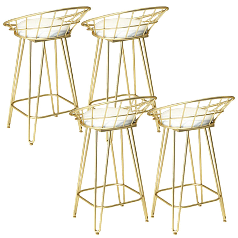 Glam Backrest Stools Metal Barstool with Gold Metal Legs for Bar 4 Piece Set Clearhalo 'Bar Furniture' 'Bar Stools' 'bar_stools' 'furn' 'furn_bar_stools' 'Furniture' 'Kitchen & Dining Furniture' 6471872