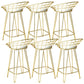 Glam Backrest Stools Metal Barstool with Gold Metal Legs for Bar 6 Piece Set Clearhalo 'Bar Furniture' 'Bar Stools' 'bar_stools' 'furn' 'furn_bar_stools' 'Furniture' 'Kitchen & Dining Furniture' 6471874