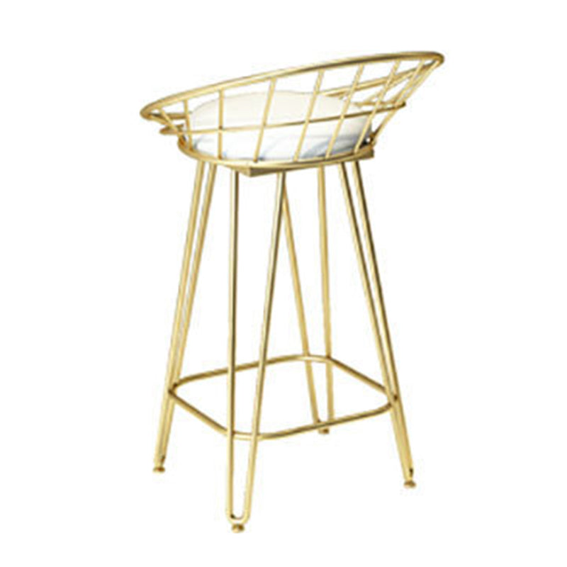Glam Backrest Stools Metal Barstool with Gold Metal Legs for Bar Clearhalo 'Bar Furniture' 'Bar Stools' 'bar_stools' 'furn' 'furn_bar_stools' 'Furniture' 'Kitchen & Dining Furniture' 6471877