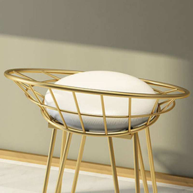 Glam Backrest Stools Metal Barstool with Gold Metal Legs for Bar Clearhalo 'Bar Furniture' 'Bar Stools' 'bar_stools' 'furn' 'furn_bar_stools' 'Furniture' 'Kitchen & Dining Furniture' 6471878