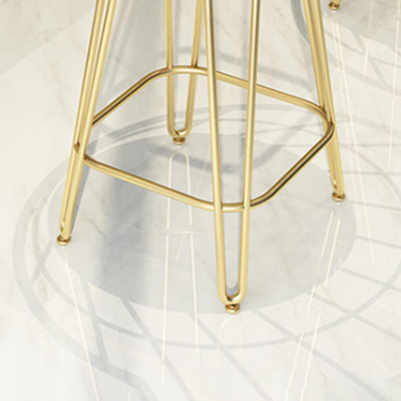 Glam Backrest Stools Metal Barstool with Gold Metal Legs for Bar Clearhalo 'Bar Furniture' 'Bar Stools' 'bar_stools' 'furn' 'furn_bar_stools' 'Furniture' 'Kitchen & Dining Furniture' 6471879