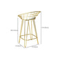 Glam Backrest Stools Metal Barstool with Gold Metal Legs for Bar Clearhalo 'Bar Furniture' 'Bar Stools' 'bar_stools' 'furn' 'furn_bar_stools' 'Furniture' 'Kitchen & Dining Furniture' 6471880