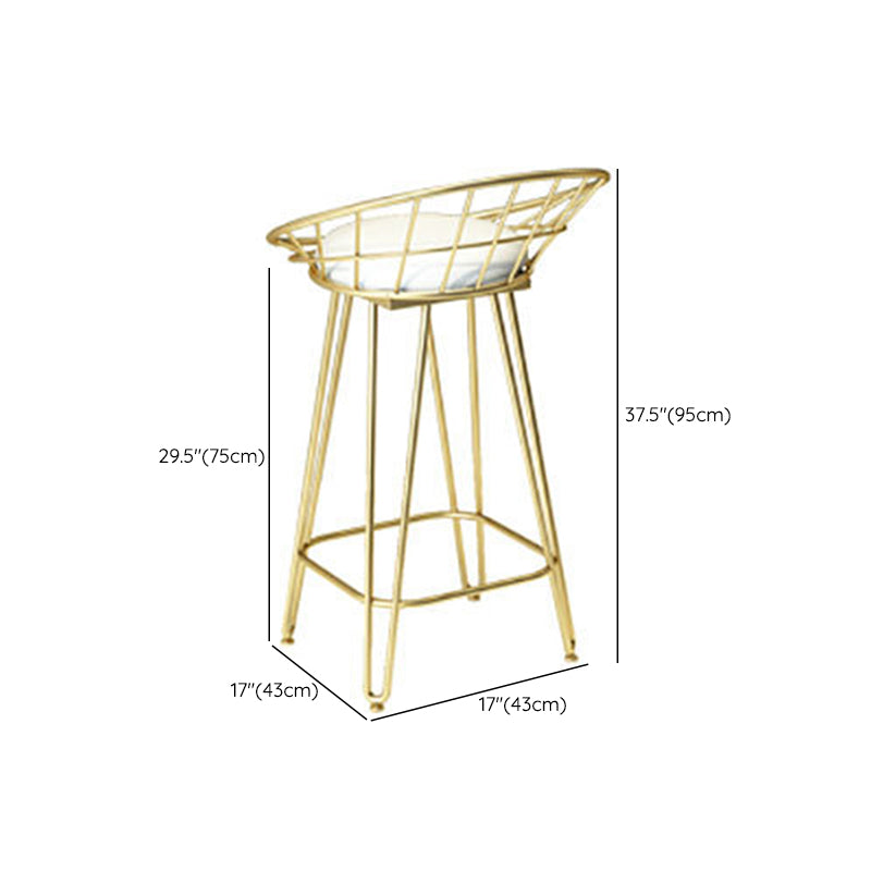 Glam Backrest Stools Metal Barstool with Gold Metal Legs for Bar Clearhalo 'Bar Furniture' 'Bar Stools' 'bar_stools' 'furn' 'furn_bar_stools' 'Furniture' 'Kitchen & Dining Furniture' 6471880