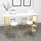 Glam Round Bar Stools Gold Metal Dining Stools with Footrest Clearhalo 'Bar Furniture' 'Bar Stools' 'bar_stools' 'furn' 'furn_bar_stools' 'Furniture' 'Kitchen & Dining Furniture' 6471881