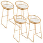 Glam Round Bar Stools Gold Metal Dining Stools with Footrest With Back 4 Piece Set Clearhalo 'Bar Furniture' 'Bar Stools' 'bar_stools' 'furn' 'furn_bar_stools' 'Furniture' 'Kitchen & Dining Furniture' 6471885