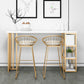 Glam Round Bar Stools Gold Metal Dining Stools with Footrest Clearhalo 'Bar Furniture' 'Bar Stools' 'bar_stools' 'furn' 'furn_bar_stools' 'Furniture' 'Kitchen & Dining Furniture' 6471887