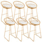 Glam Round Bar Stools Gold Metal Dining Stools with Footrest With Back 6 Piece Set Clearhalo 'Bar Furniture' 'Bar Stools' 'bar_stools' 'furn' 'furn_bar_stools' 'Furniture' 'Kitchen & Dining Furniture' 6471888