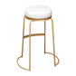 Glam Round Bar Stools Gold Metal Dining Stools with Footrest Clearhalo 'Bar Furniture' 'Bar Stools' 'bar_stools' 'furn' 'furn_bar_stools' 'Furniture' 'Kitchen & Dining Furniture' 6471889