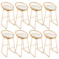 Glam Round Bar Stools Gold Metal Dining Stools with Footrest With Back 8 Piece Set Clearhalo 'Bar Furniture' 'Bar Stools' 'bar_stools' 'furn' 'furn_bar_stools' 'Furniture' 'Kitchen & Dining Furniture' 6471890