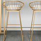 Glam Round Bar Stools Gold Metal Dining Stools with Footrest Clearhalo 'Bar Furniture' 'Bar Stools' 'bar_stools' 'furn' 'furn_bar_stools' 'Furniture' 'Kitchen & Dining Furniture' 6471892
