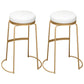 Glam Round Bar Stools Gold Metal Dining Stools with Footrest Backless 2 Piece Set Clearhalo 'Bar Furniture' 'Bar Stools' 'bar_stools' 'furn' 'furn_bar_stools' 'Furniture' 'Kitchen & Dining Furniture' 6471893