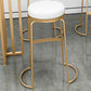 Glam Round Bar Stools Gold Metal Dining Stools with Footrest Clearhalo 'Bar Furniture' 'Bar Stools' 'bar_stools' 'furn' 'furn_bar_stools' 'Furniture' 'Kitchen & Dining Furniture' 6471894