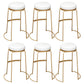 Glam Round Bar Stools Gold Metal Dining Stools with Footrest Backless 6 Piece Set Clearhalo 'Bar Furniture' 'Bar Stools' 'bar_stools' 'furn' 'furn_bar_stools' 'Furniture' 'Kitchen & Dining Furniture' 6471897