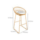 Glam Round Bar Stools Gold Metal Dining Stools with Footrest Clearhalo 'Bar Furniture' 'Bar Stools' 'bar_stools' 'furn' 'furn_bar_stools' 'Furniture' 'Kitchen & Dining Furniture' 6471899